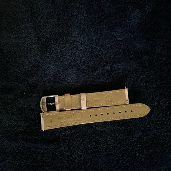 Michele Watch Light Pink Leather Watch Strap - Picture 3 of 4